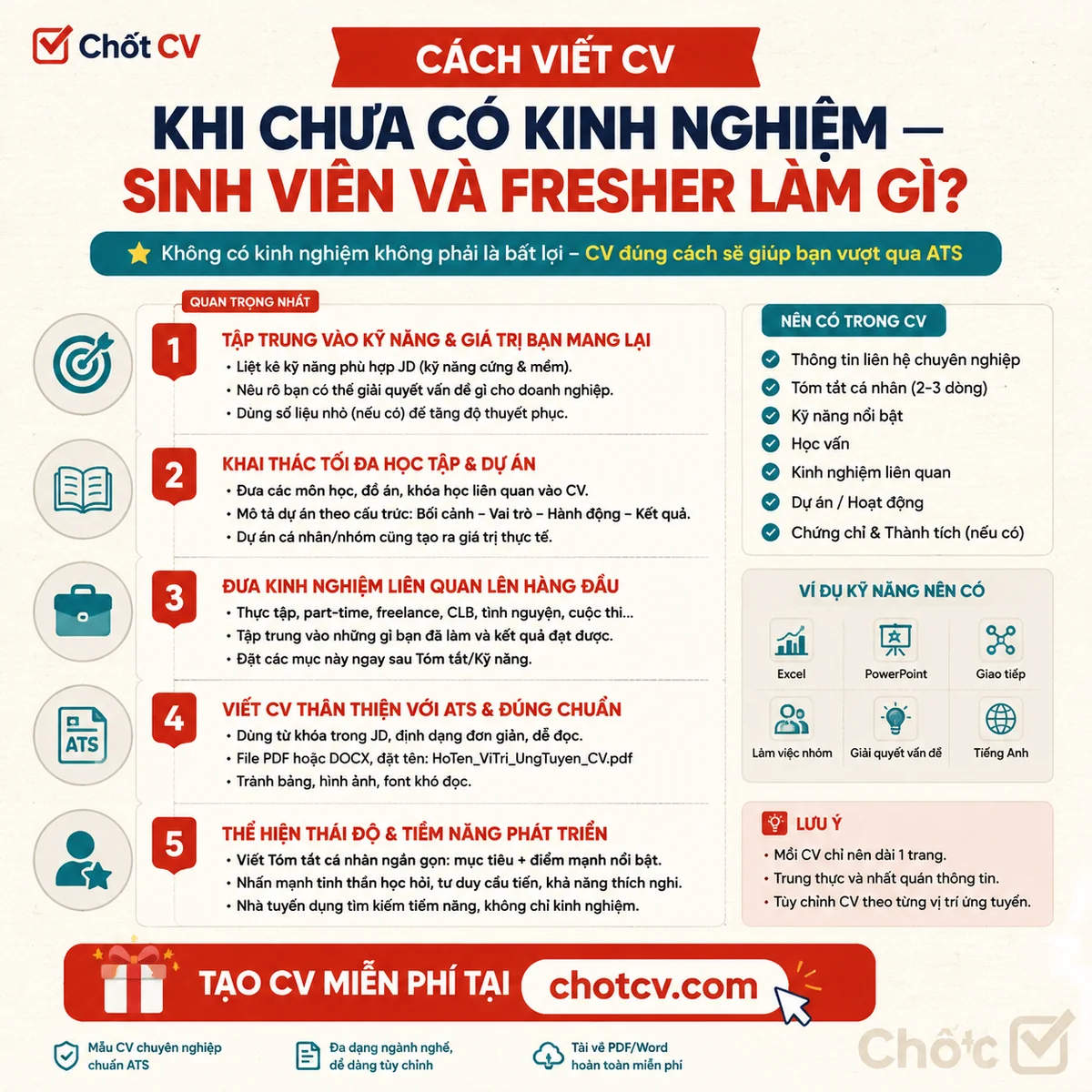 How to Write a CV with No Experience — Student & Fresher Playbook