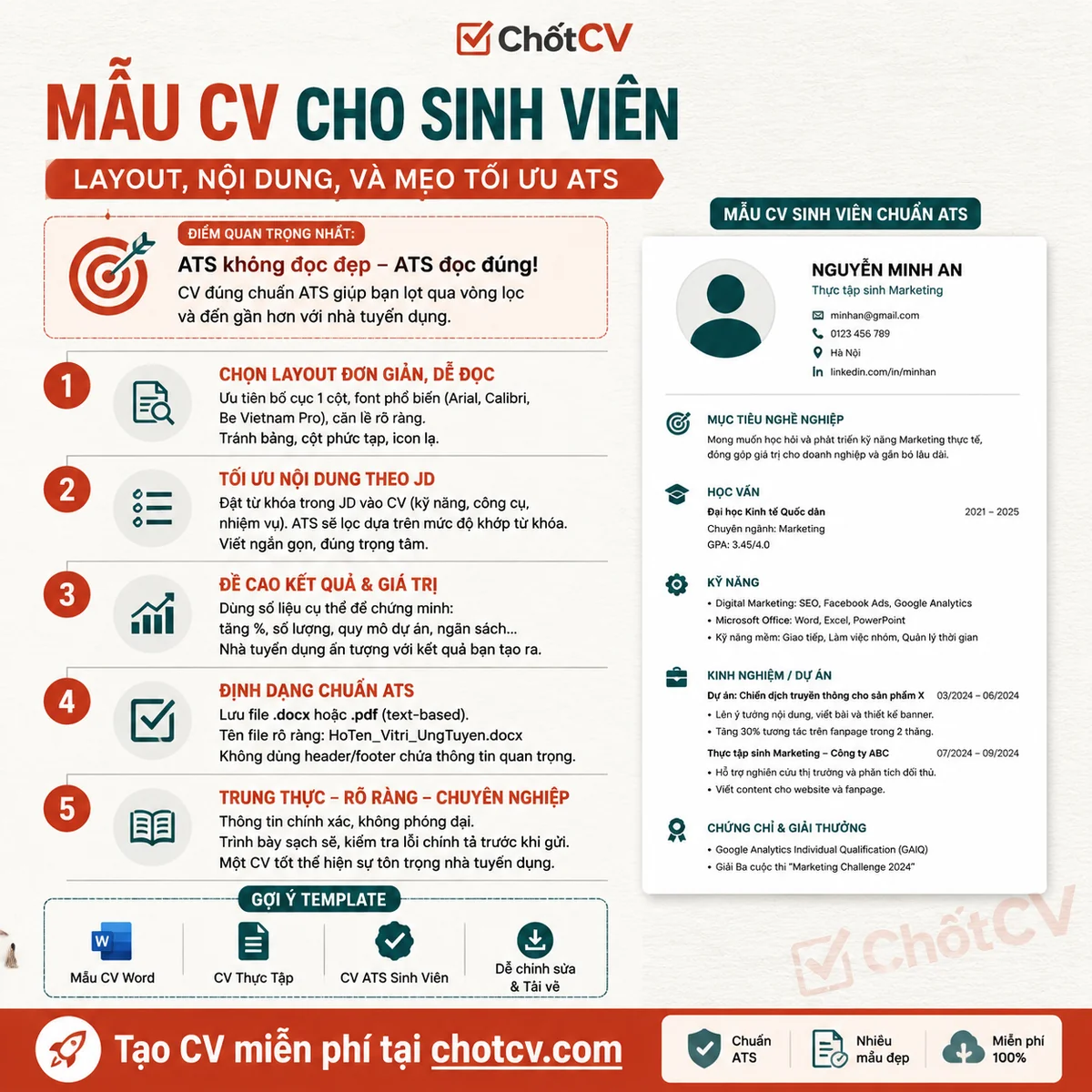 Student CV Templates — Layout, Content, and ATS Tips